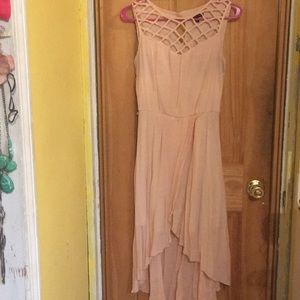 Peach high low dress